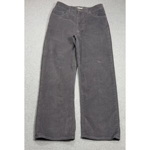 Levis Corduroy Pants Womens 30 (30x27) Gray Ribcage Straight Ankle Brushed Twill